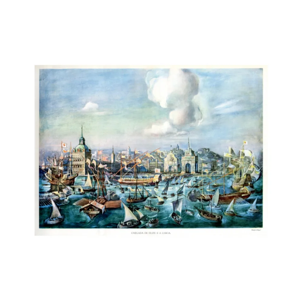 Gravura "A Chegada de Filipe II a Lisboa"