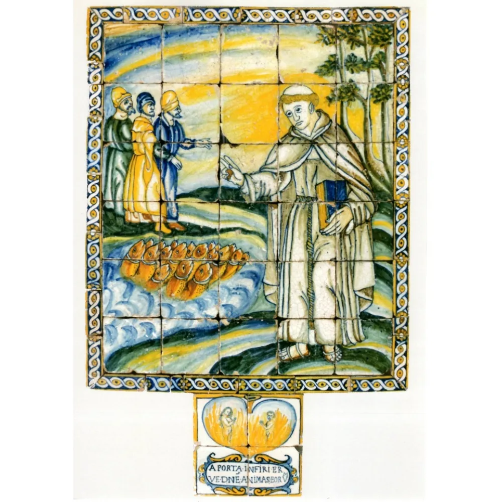 Gravura "Santo António pregando aos peixes"
