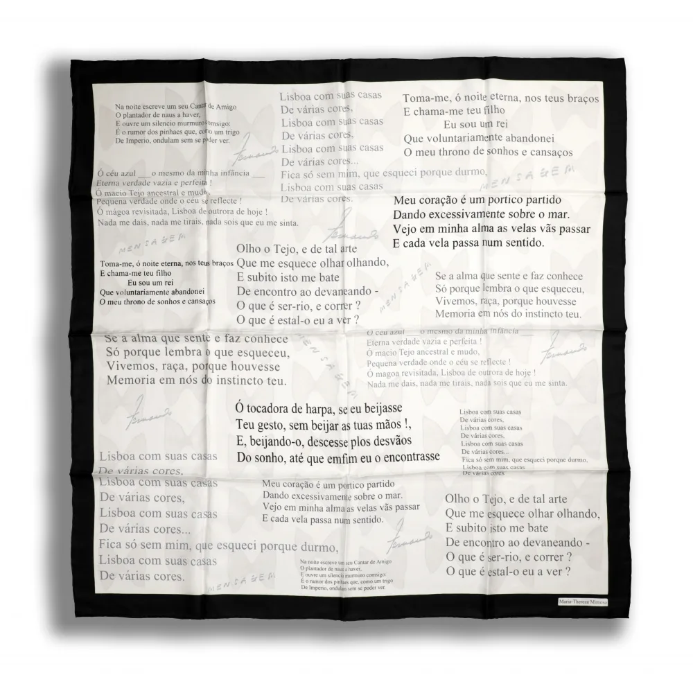 Lenço Seda Branco Fernando Pessoa
