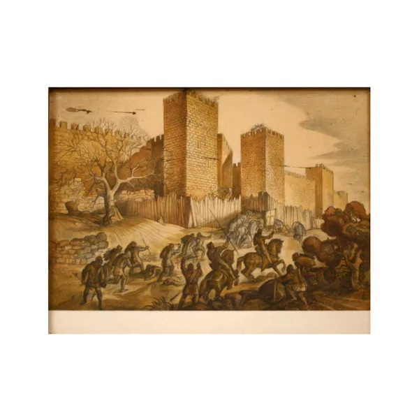 Gravura "Os Portugueses no Cerco de 1147"