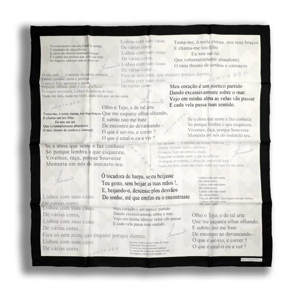 Lenço Seda Branco Fernando Pessoa